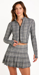Cream Yoga Nina Pleated Skort | Plaid