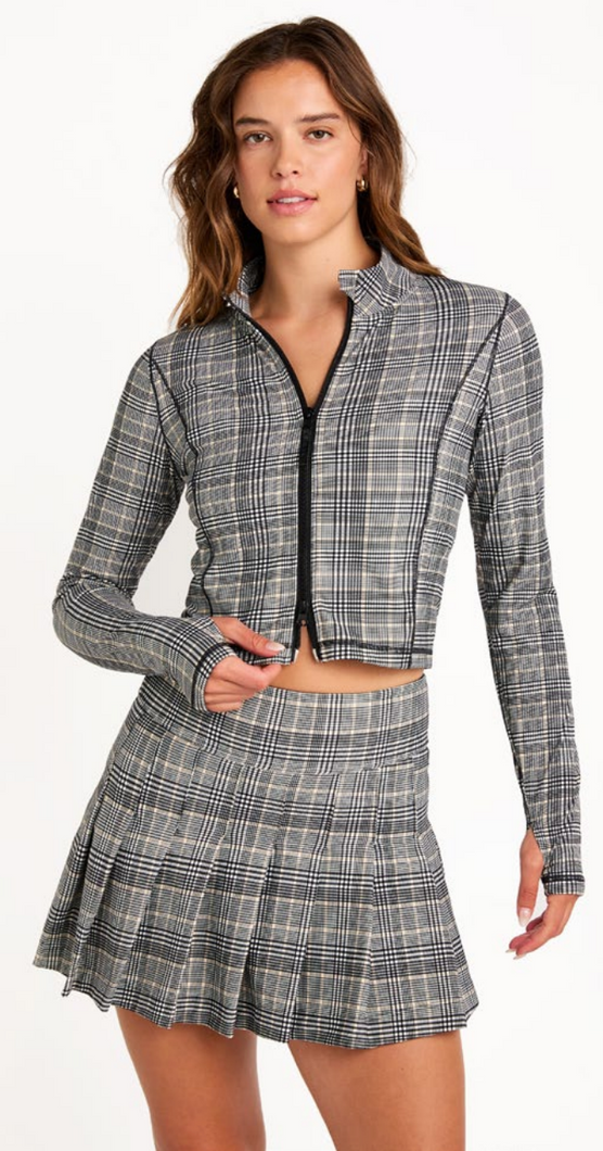 Cream Yoga Nina Pleated Skort | Plaid