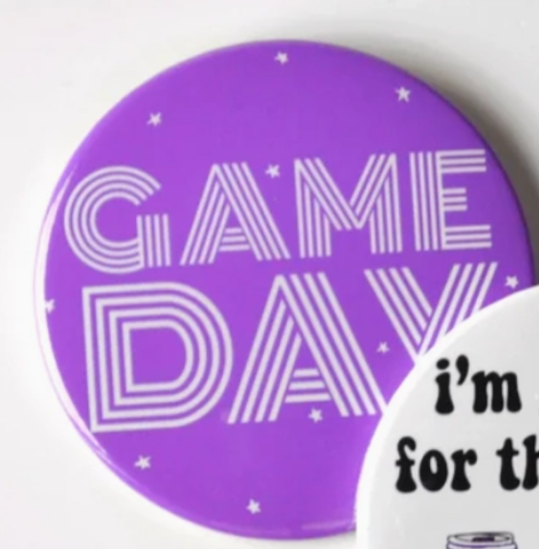 Mini Stars Game Day Button | Purple