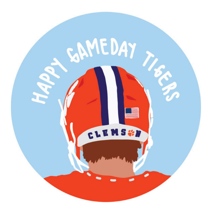 Happy Game Day Tigers Button
