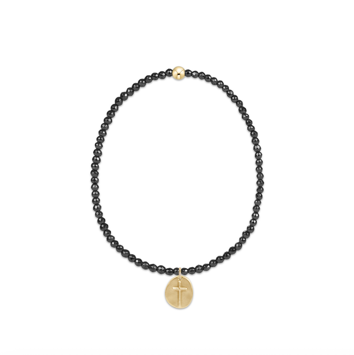 enewton Faceted Hematite 2mm Bead Bracelet - Inspire Small Gold Charm