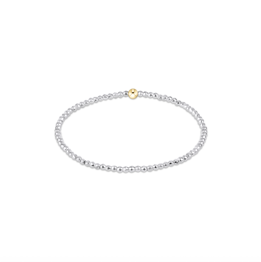 enewton Bright Silver Faceted Hematite 2mm Bead Bracelet