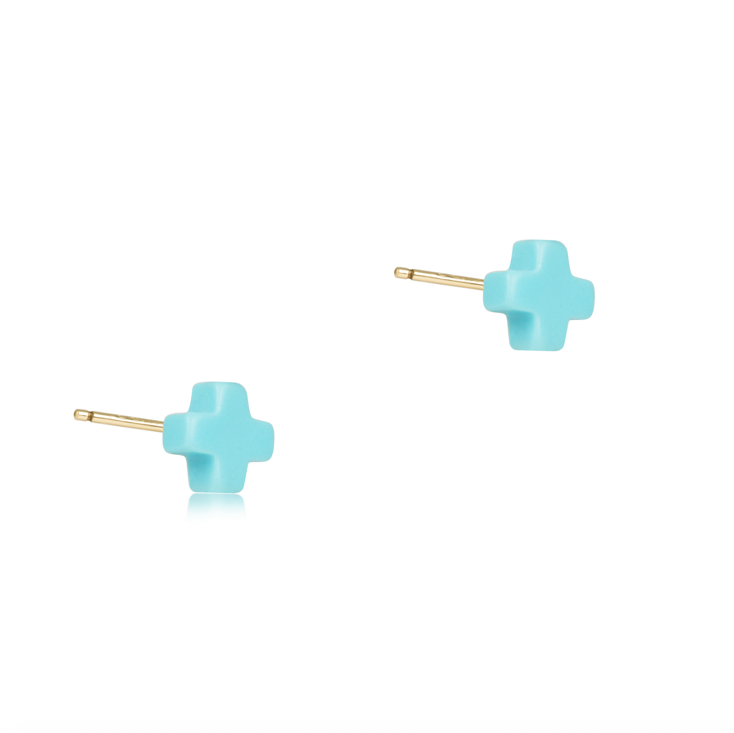 enewton Signature Cross Small Stud - Turquoise