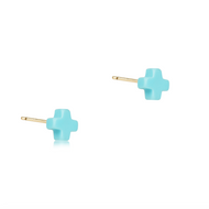 enewton Signature Cross Small Stud - Turquoise