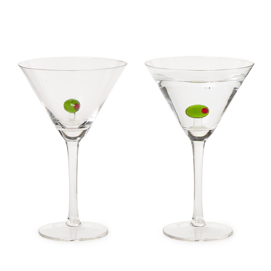 Martini Glass with Olive