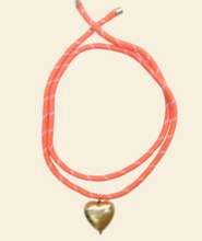 Load image into Gallery viewer, Orange Tie Heart Necklace