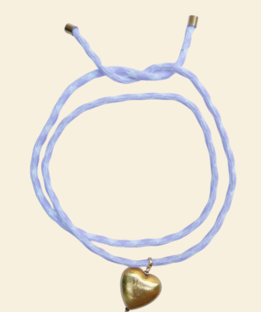Purple Tie Heart Necklace