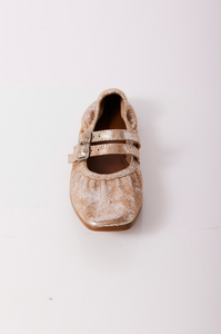 Free People Gemini Ballet Flat In Champagne Metallic