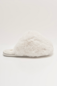 Free People Snowball Slipper in Snow Faux Fur