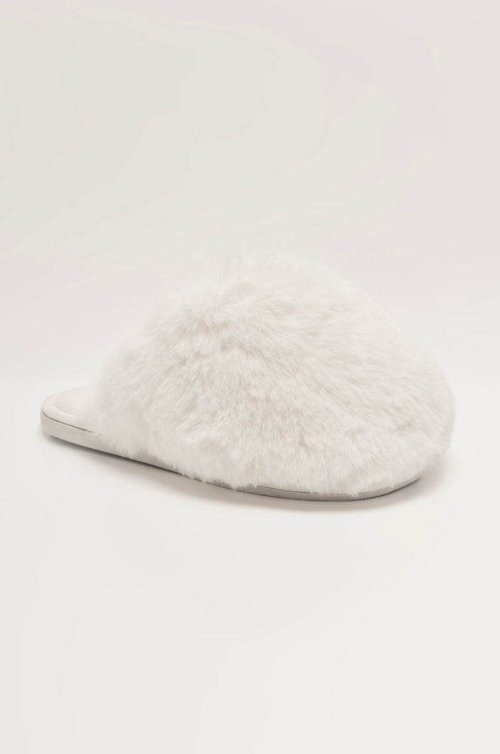 Free People Snowball Slipper in Snow Faux Fur