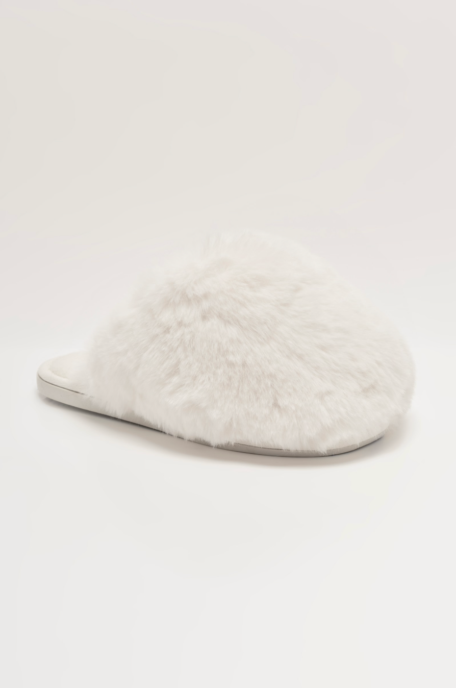 Free People Snowball Slipper in Snow Faux Fur