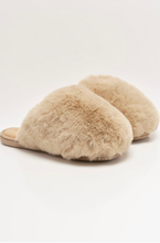 Load image into Gallery viewer, Free People Snowball Slipper in Taupe Faux Fur