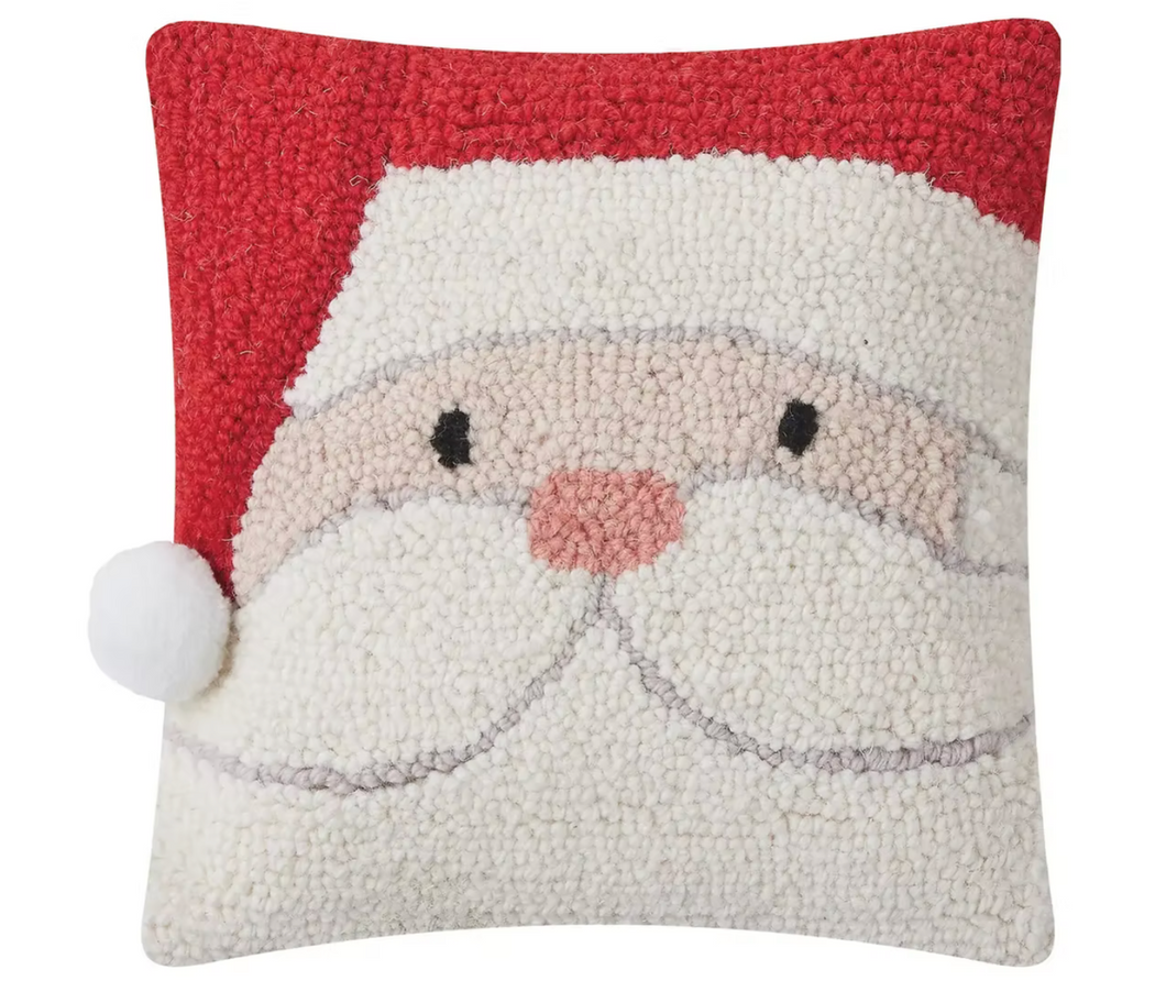Holiday Santa with Pom Hook Pillow