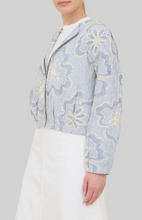 Load image into Gallery viewer, Zoe and Claire Embroidered Bomber Jacket | Blue