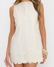 Load image into Gallery viewer, Show Me Your MUMU Ciao Mini Dress | White Eyelet Embroidery