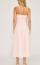 Load image into Gallery viewer, Lucy Paris Harlowe Ruched Midi Dress | Soft Pink