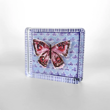 Load image into Gallery viewer, Lauren Dunn Purple Butterfly On Fleur De Lis Block | Small