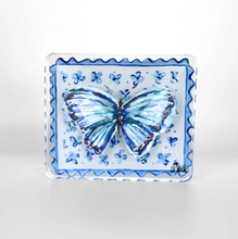 Load image into Gallery viewer, Lauren Dunn Blue Butterfly On Floral Block | Small