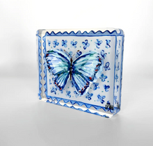 Load image into Gallery viewer, Lauren Dunn Blue Butterfly On Floral Block | Small