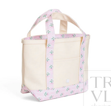 Load image into Gallery viewer, TRVL Mini Tote | Coated Canvas with Petite Fleur Pink Trim