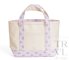 Load image into Gallery viewer, TRVL Mini Tote | Coated Canvas with Petite Fleur Pink Trim