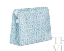 Load image into Gallery viewer, TRVL Large Roadie Zip Pouch | Petite Fleur Blue