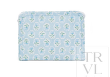 Load image into Gallery viewer, TRVL Roadie Medium Zip Pouch | Petite Fleur Blue