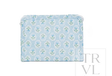 Load image into Gallery viewer, TRVL Roadie Small Zip Pouch | Petite Fleur Blue