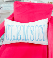 Blue Watercolor Clemson Pillow