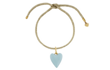 Load image into Gallery viewer, HART Gold Lurex Bracelet with Blue Enamel Heart