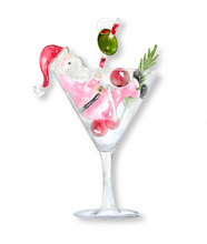 Load image into Gallery viewer, Taylor A Designs Martini Santa Ornament