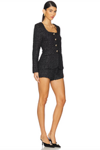 Load image into Gallery viewer, Amanda Uprichard LS Kya Romper | Black Tweed