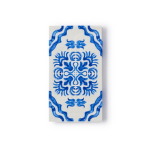 Load image into Gallery viewer, Blue Block Print Paper Guest Towel