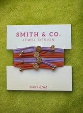 Load image into Gallery viewer, Smith &amp; Co Skinny Hair Tie Set | Purple Orange