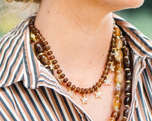 Load image into Gallery viewer, Smith &amp; Co Beaded Bloom Necklace | Brown