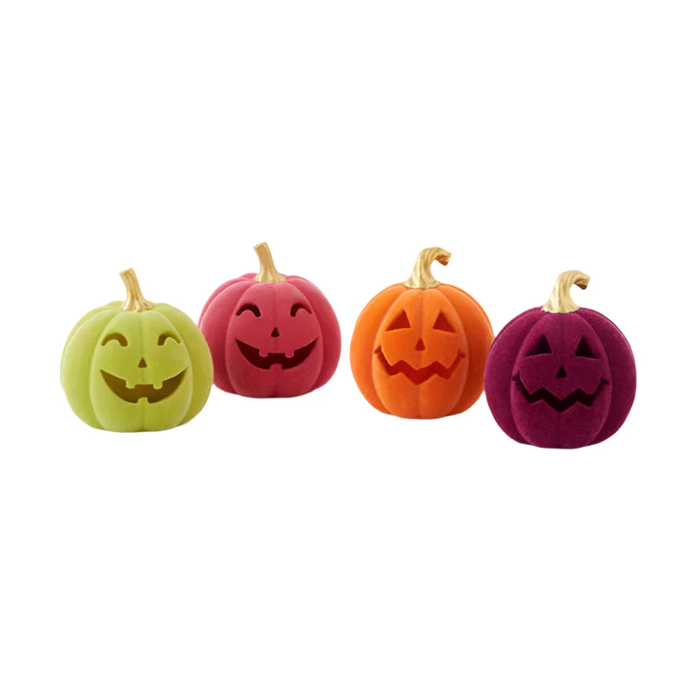 Flocked Jack-O-Lanterns