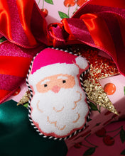 Load image into Gallery viewer, Furbish Pink Santa Needlepoint Icon Ornament