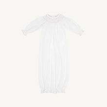 Load image into Gallery viewer, TBBC Sweetly Smocked Greeting Gown | Worth Ave White/Palm Beach Pink