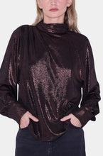Load image into Gallery viewer, Ciebon Jaci Shoulder Button Long Sleeve Blouse | Copper