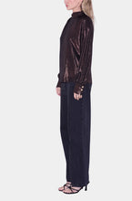 Load image into Gallery viewer, Ciebon Jaci Shoulder Button Long Sleeve Blouse | Copper