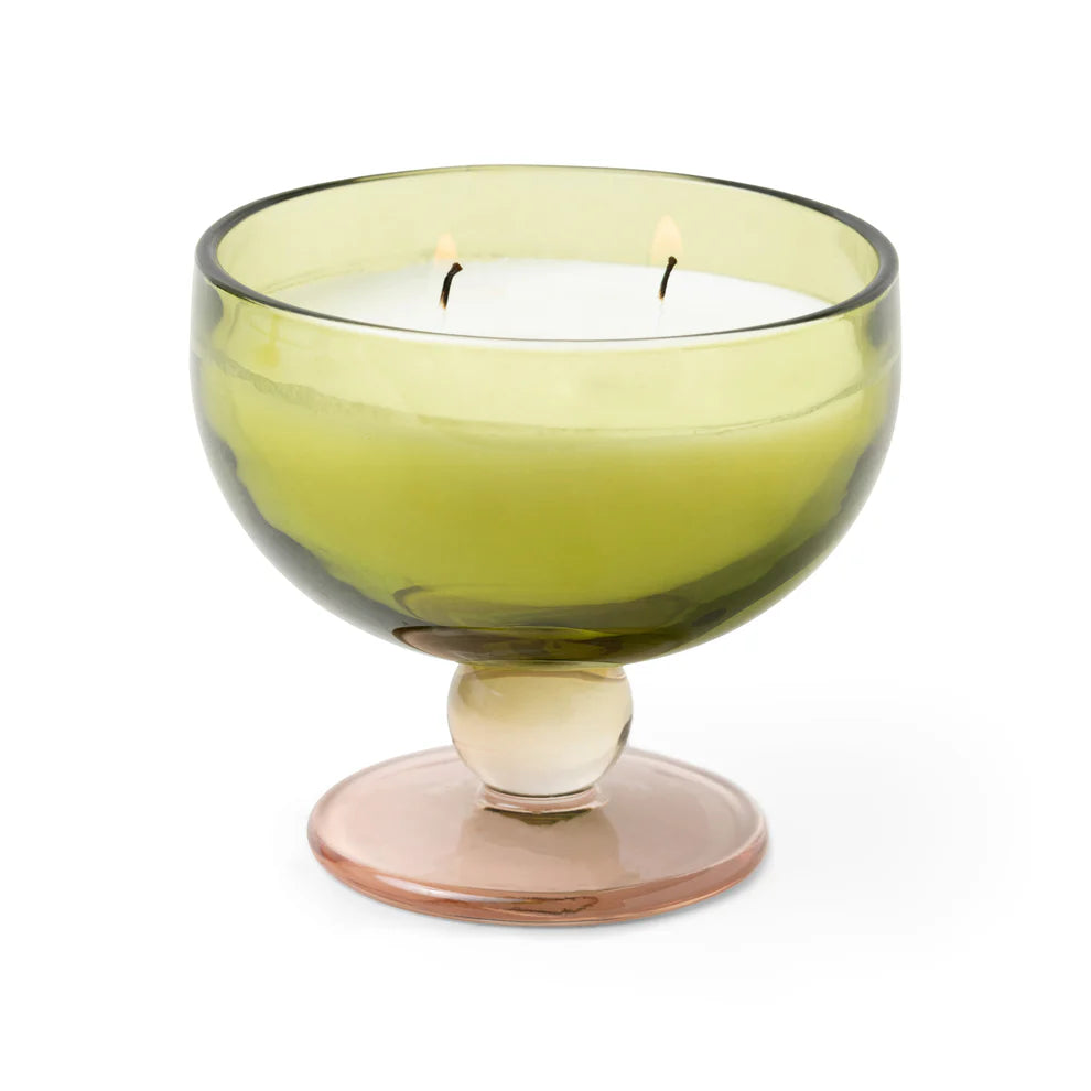 Aura 6oz Green & Blush Tinted Glass Goblet - Misted Lime