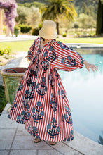 Load image into Gallery viewer, Maison Marigold Taj Maxi Dress | Navy/Red