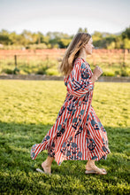Load image into Gallery viewer, Maison Marigold Taj Maxi Dress | Navy/Red