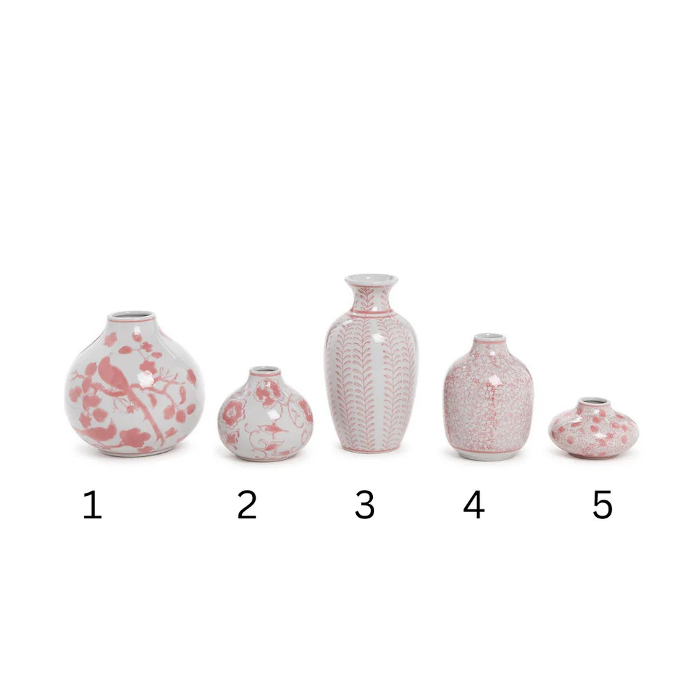 Pink Chinoiserie Bud Vase