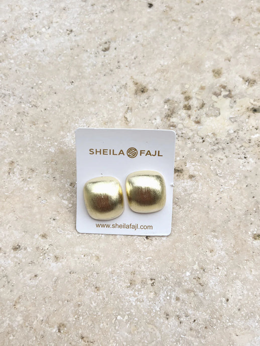 Sheila Fajl Small Yves Studs | Brushed 18K Gold Plated