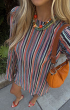 Load image into Gallery viewer, Show Me Your MUMU Drifter Mini Dress | Sundown Stripe Knit