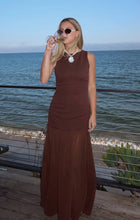 Load image into Gallery viewer, Show Me Your MUMU Aria Maxi Dress | Chocolate Stretch Chiffon