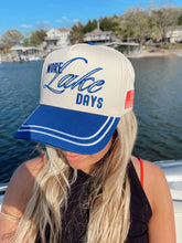 Load image into Gallery viewer, More Lake Days Royal Blue Vintage Trucker Hat