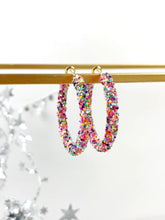 Load image into Gallery viewer, Glitter Hinge Hoops