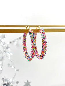Glitter Hinge Hoops